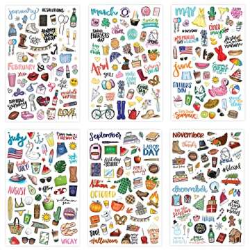 bloom daily planners Holiday Seasonal Planner Sticker Sheets - Vintage Seasonal Sticker Pack - Over ...
