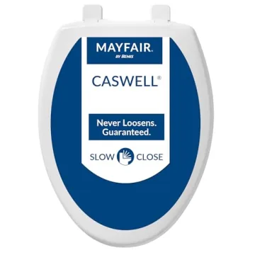 Mayfair Caswell Modern Slow-Close Toilet Seat - Easy Clean, Durable White Plastic