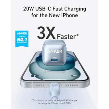 USB C Charger Block 20W, Anker 511 Charger (Nano Pro), PIQ 3.0 Compact Fast Charger for iPhone 16/16...