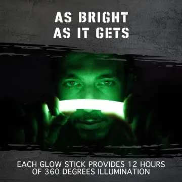 20 Ultra Bright Emergency Glow Sticks - Individually Wrapped Long Lasting Industrial Grade Glowsticks for Survival Gear, Camping Lights, Power Outages and Military Use (Green)