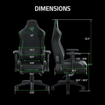 Razer Iskur Gaming Chair: Ergonomic Lumbar Support System - Multi-Layered Synthetic Leather Foam Cushions - Engineered to Carry - Memory Foam Head Cushion - Black