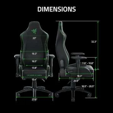 Razer Iskur Gaming Chair: Ergonomic Lumbar Support System - Multi-Layered Synthetic Leather Foam Cushions - Engineered to Carry - Memory Foam Head Cushion - Black