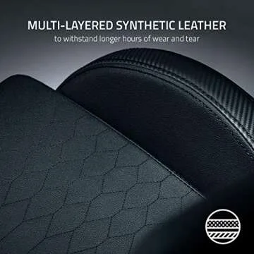Razer Iskur Gaming Chair: Ergonomic Lumbar Support System - Multi-Layered Synthetic Leather Foam Cushions - Engineered to Carry - Memory Foam Head Cushion - Black