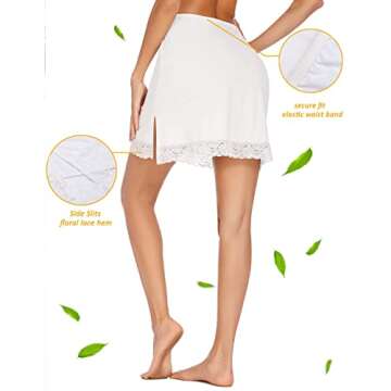 Avidlove Half Slips for Women Underskirt Short Lace Trim Above Knee Half Slip