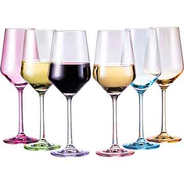 Colored Crystal Wine Glass Set of 6 for Elegant Celebrations