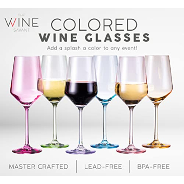 Colored Crystal Wine Glass Set of 6 for Elegant Celebrations