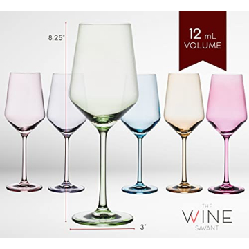 Colored Crystal Wine Glass Set of 6 for Elegant Celebrations