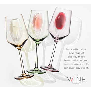 Colored Crystal Wine Glass Set of 6 for Elegant Celebrations