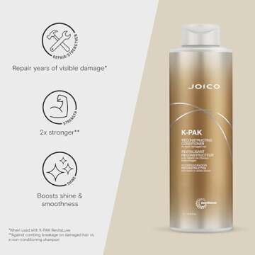 Joico K-PAK Daily Reconstructing Conditioner | For Damaged Hair | Restore Shine | Smooth & Detangle | Eliminate Static | With Keratin & Guajava Fruit Extract | 33.8 Fl Oz