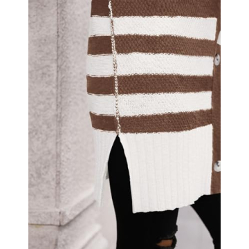 Stylish PRETTYGARDEN Women's Striped Cardigan Sweater