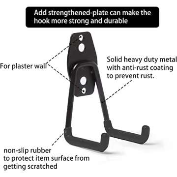 NETWAL Garage Hooks Heavy Duty 10 Pack Storage Bike Hooks for Garage Organization Power Tools,Ladders,Bulk Items-Gray