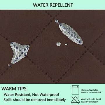 Luxshare Home Reversible Couch Cover for 3 Cushion Couch for Pet Friednly Sofa Cover for Dogs Water Resistant Furniture Protector Washable with Elastic Straps(Sofa, Chocolate/Beige)