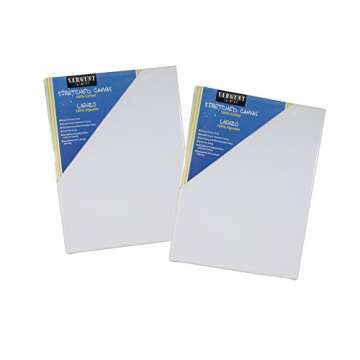 Sargent Art 18 x 24 Inch Stretched Canvas, Pack of 2 Pieces, Blank White Canvases, Double Acrylic Ti...