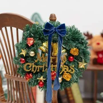 Keypan Blue Velvet Ribbon 1-1/2 Inch x 6 Yd Handmade Frayed Vintage Ribbons for Christmas Tree Home Decor Wreath Craft Ornaments Gift Wrapping