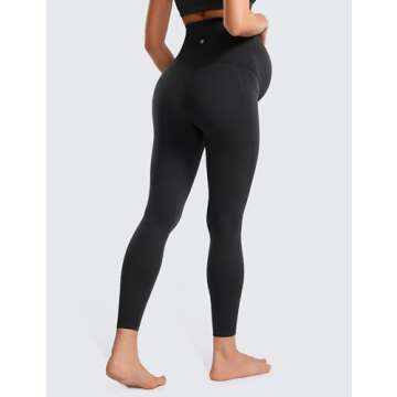 CRZ YOGA Womens Butterluxe Maternity Leggings with Pockets Over The Belly 25" - Workout Active Yoga ...