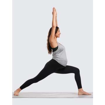 CRZ YOGA Womens Butterluxe Maternity Leggings with Pockets Over The Belly 25" - Workout Active Yoga Pregnancy Pants Soft Black Small