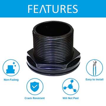 Heavy Duty 2 Inch Bulkhead Fittings - 8/Pack - Made in USA