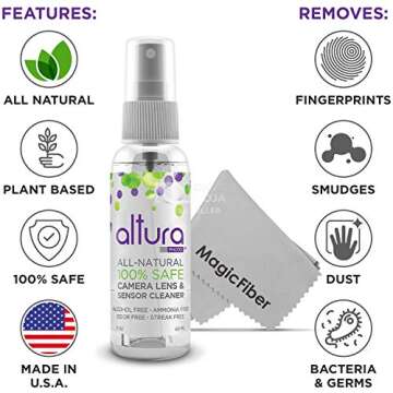 Altura Photo Professional Camera Cleaning Kit for Full Frame DSLR & Mirrorless Cameras - Lens and Sensor Cleaner - Includes Case, Spray, Swabs, Blower, Brush, Tissue Paper