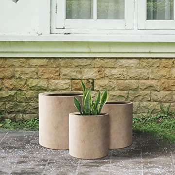 Stylish Kante Concrete Planter Set - Great for Indoors & Outdoors