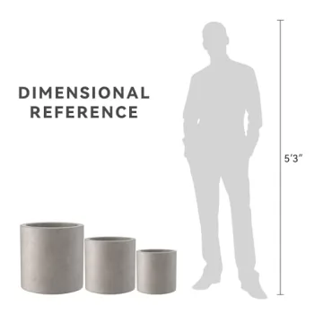 Stylish Kante Concrete Planter Set - Great for Indoors & Outdoors