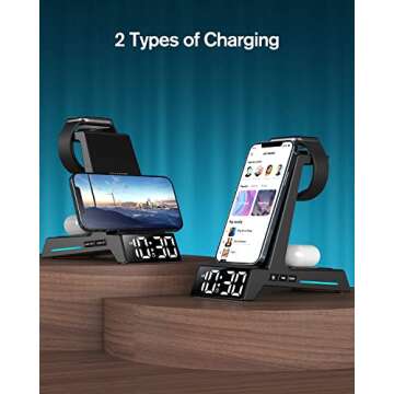 4 in 1 Wireless Charger with Alarm Clock