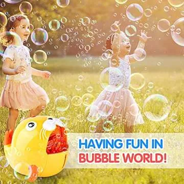 KINDIARY Bubble Machine, Automatic Bubble Blower, Portable Bubble Maker for Kids Toddlers with 5000+ Bubbles/min, 2 Speeds, 12.8oz Capacity, Powered by Plug-in or Batteries for Indoor Outdoor Parties