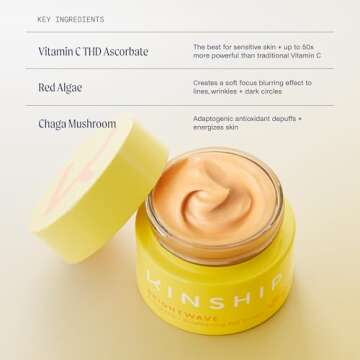 Kinship Brightwave Vitamin C Energizing + Brightening Eye Cream - Reduce Dark Circles & Puffiness - ...
