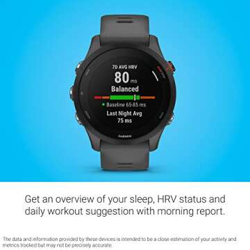 Garmin Forerunner® 255, GPS Running Smartwatch, Advanced Insights, Long-Lasting Battery, Slate Gray (Renewed)