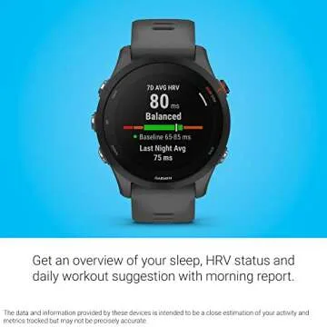 Garmin Forerunner® 255, GPS Running Smartwatch, Advanced Insights, Long-Lasting Battery, Slate Gray (Renewed)