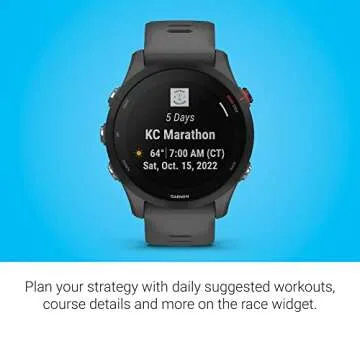 Garmin Forerunner® 255, GPS Running Smartwatch, Advanced Insights, Long-Lasting Battery, Slate Gray (Renewed)