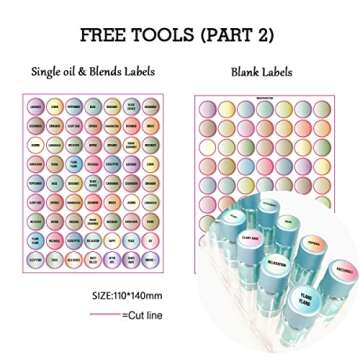 12pcs 5ml Empty Pearled Blue Glass Oil Bottles Set For Essential Oil Blends Samples With 1x26 Stickers,1x63labels,1 Funnel,1 Dropper,1 Sprayer Adapter,1 Extra Orifice Reducer