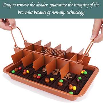 Brownie Pan with Dividers Baking Tray All Edges-Only - Bite Size Baking Steel Corner Brownies Pan wi...