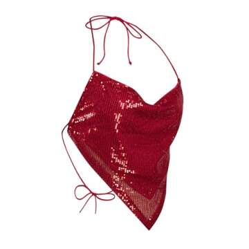 Y2K Sequin Halter Top - Perfect for Summer Parties