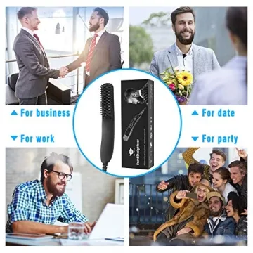 Cayzor Beard Straightener Comb - Portable Heated Brush for Men