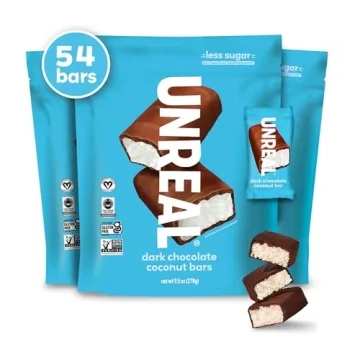 UNREAL Dark Chocolate Coconut Bars (3 Value Size Bags) | Vegan, 3g Sugar, & 3 Simple Ingredients | N...