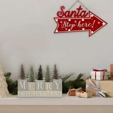 Festive Wooden Merry Christmas Sign for Holiday Cheer
