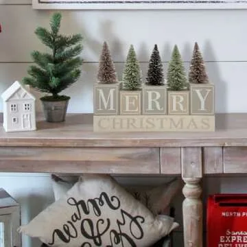 Festive Wooden Merry Christmas Sign for Holiday Cheer