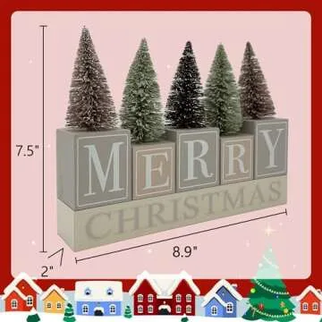 Festive Wooden Merry Christmas Sign for Holiday Cheer
