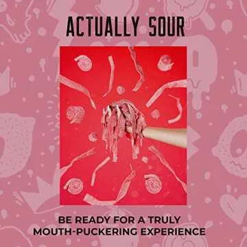 SOUR STRIPS Wild Cherry Flavored Candy | Deliciously Chewy Belts Vegetarian Candies, 12 per Pack, 2 Pack