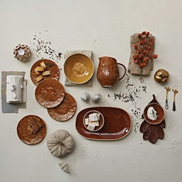Creative Co-Op Debossed Stoneware Platter - Unique Dining