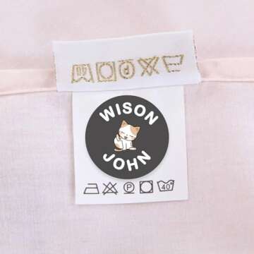 Name Stamp for Clothing Kids,Custom Name for Baby Student Clothes Chapter Cartoon Children's Seal Cute for Kids,Waterproof Wash Not Faded Stamp 4 Animal Styles (Girl Pink)