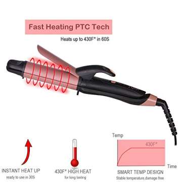 2 in 1 Travel Curling Flat Iron Dual Voltage Mini Hair Straightener and Curler (Rose Gold)