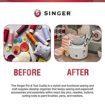 SINGER Pin & Tool Sewing and Craft Organizer Caddy with Built-in Pin Cushion