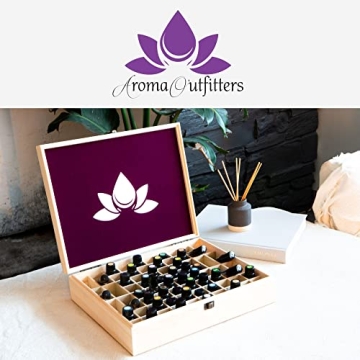 Essential Oil Wooden Box - Oils Storage Case Holds 68 Bottles & Roller Balls. Natural Pine Wood. Large Organizer Best for Keeping Your Oils Safe. Includes Padding and EO Labels