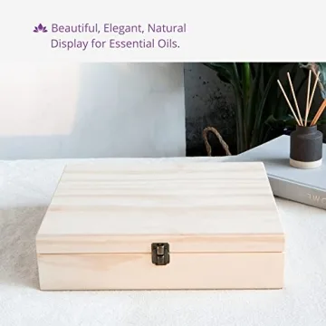Essential Oil Wooden Box - Oils Storage Case Holds 68 Bottles & Roller Balls. Natural Pine Wood. Large Organizer Best for Keeping Your Oils Safe. Includes Padding and EO Labels