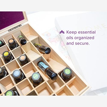 Essential Oil Wooden Box - Oils Storage Case Holds 68 Bottles & Roller Balls. Natural Pine Wood. Large Organizer Best for Keeping Your Oils Safe. Includes Padding and EO Labels