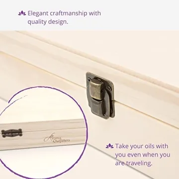 Essential Oil Wooden Box - Oils Storage Case Holds 68 Bottles & Roller Balls. Natural Pine Wood. Large Organizer Best for Keeping Your Oils Safe. Includes Padding and EO Labels