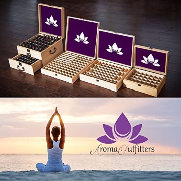 Essential Oil Wooden Box - Oils Storage Case Holds 68 Bottles & Roller Balls. Natural Pine Wood. Large Organizer Best for Keeping Your Oils Safe. Includes Padding and EO Labels