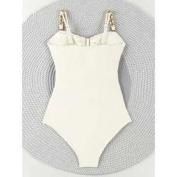 SherryDC Women's Cutout One Piece Swimsuit Bandeau Ruched Color Block High Waisted Bathing Suit with Removable Straps