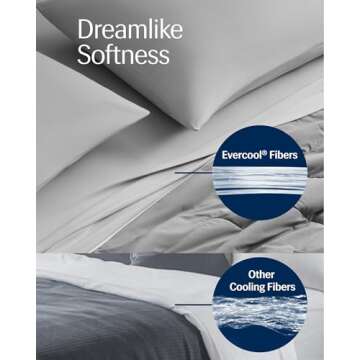 REST Buy 2 GET 32 Percent Off: Evercool Comforter Plus Fitted Sheet Bundle at 32% Discount, in Light Gray, Queen Size